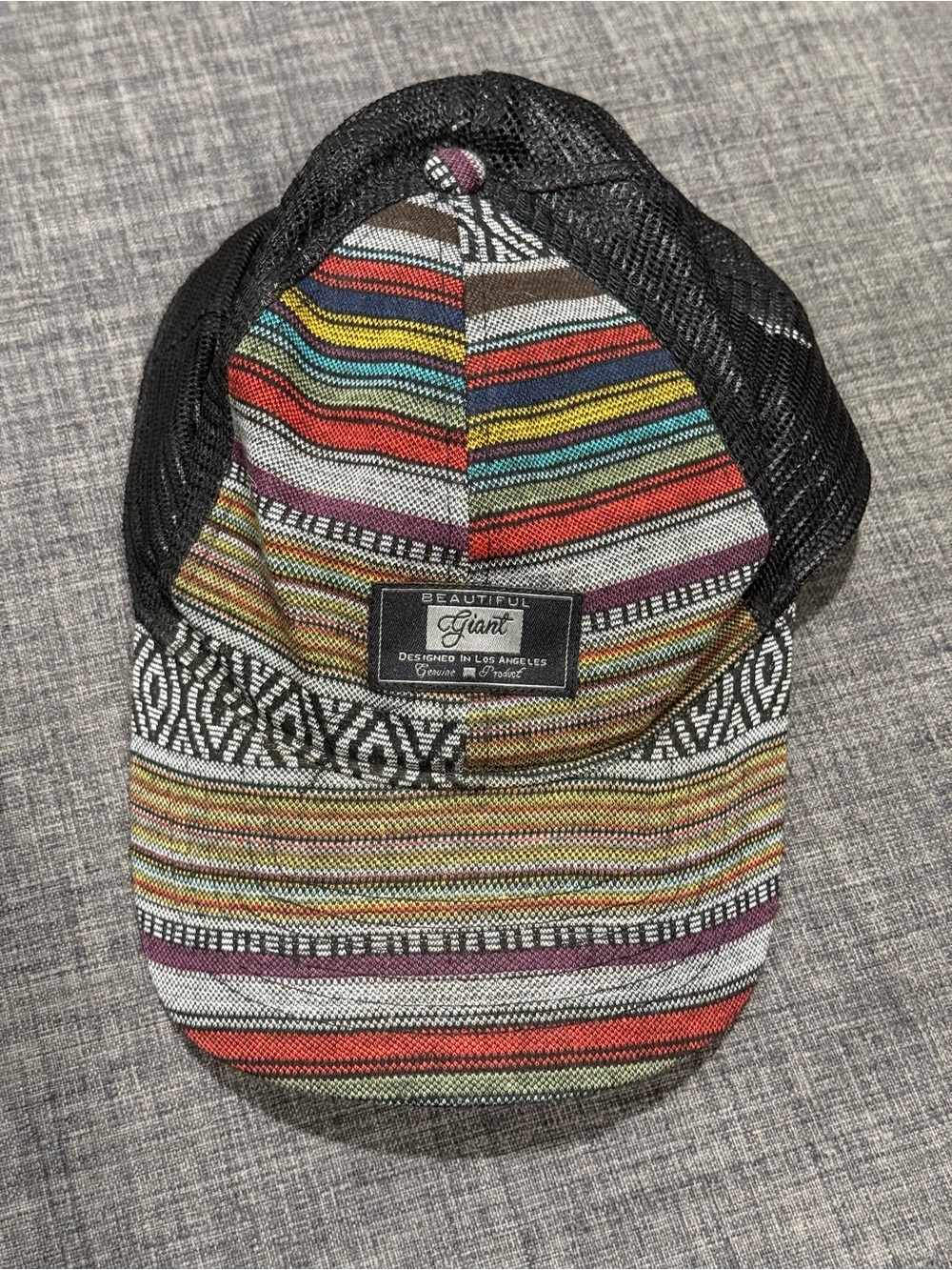 SALE! Beautiful Giant Multicolor Striped Trucker Hat